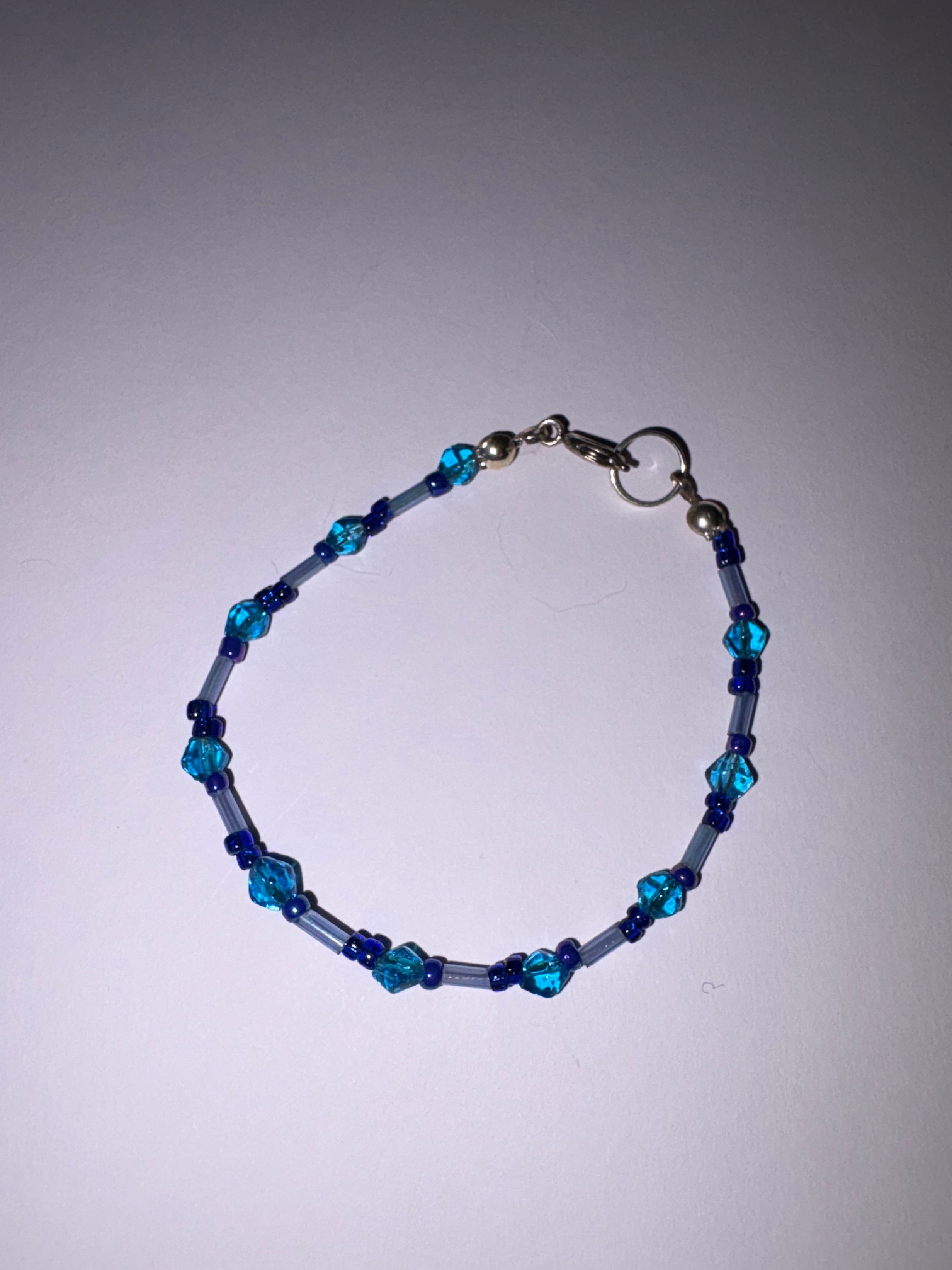 Blue Glass Bead Bracelet
