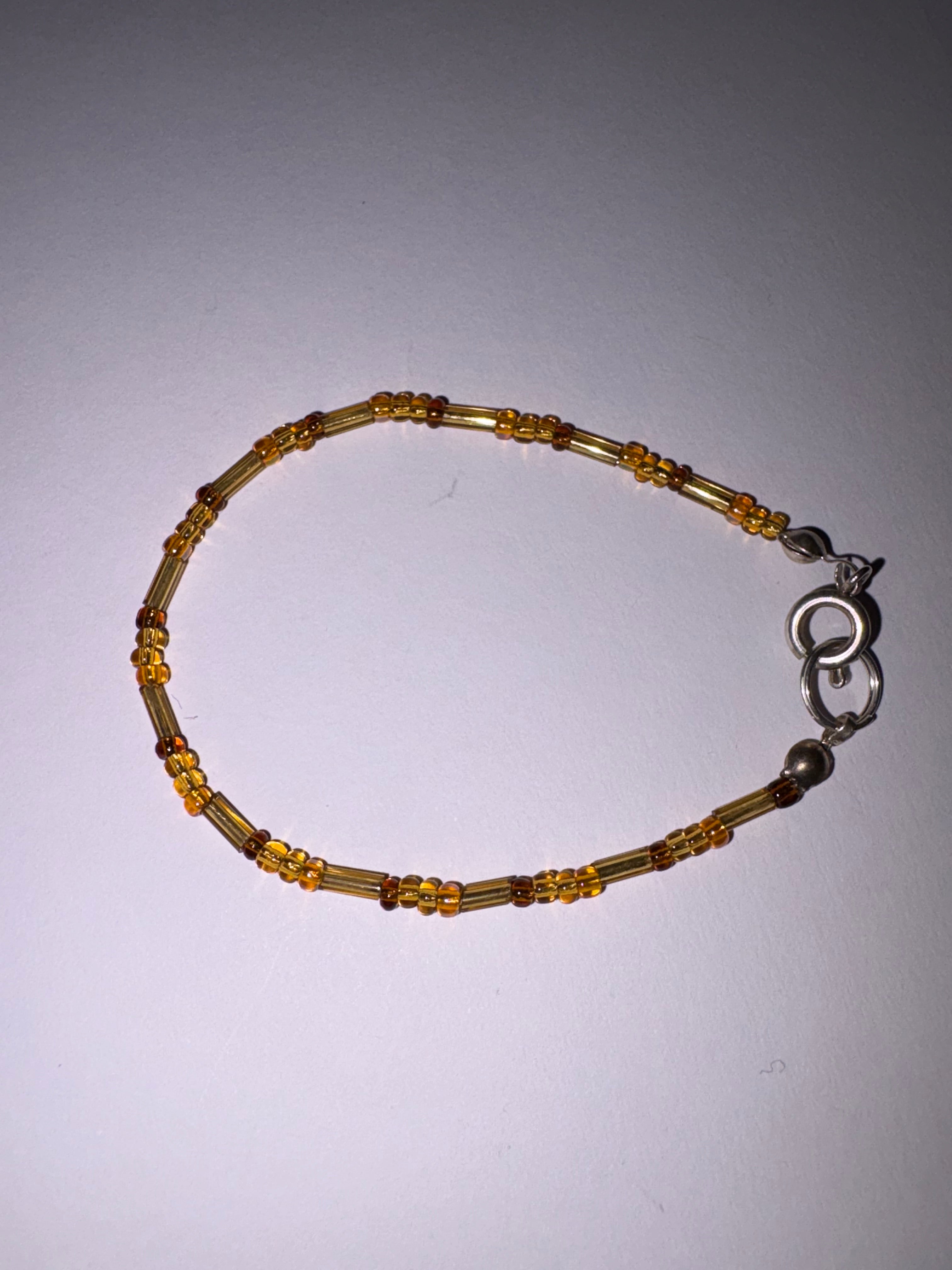 Yellow Glass Bead Bracelet