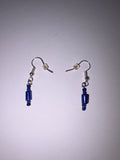Small Dark Blue Rectangular Earrings