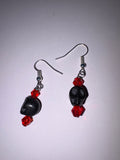 Red and Black Skull Earrings