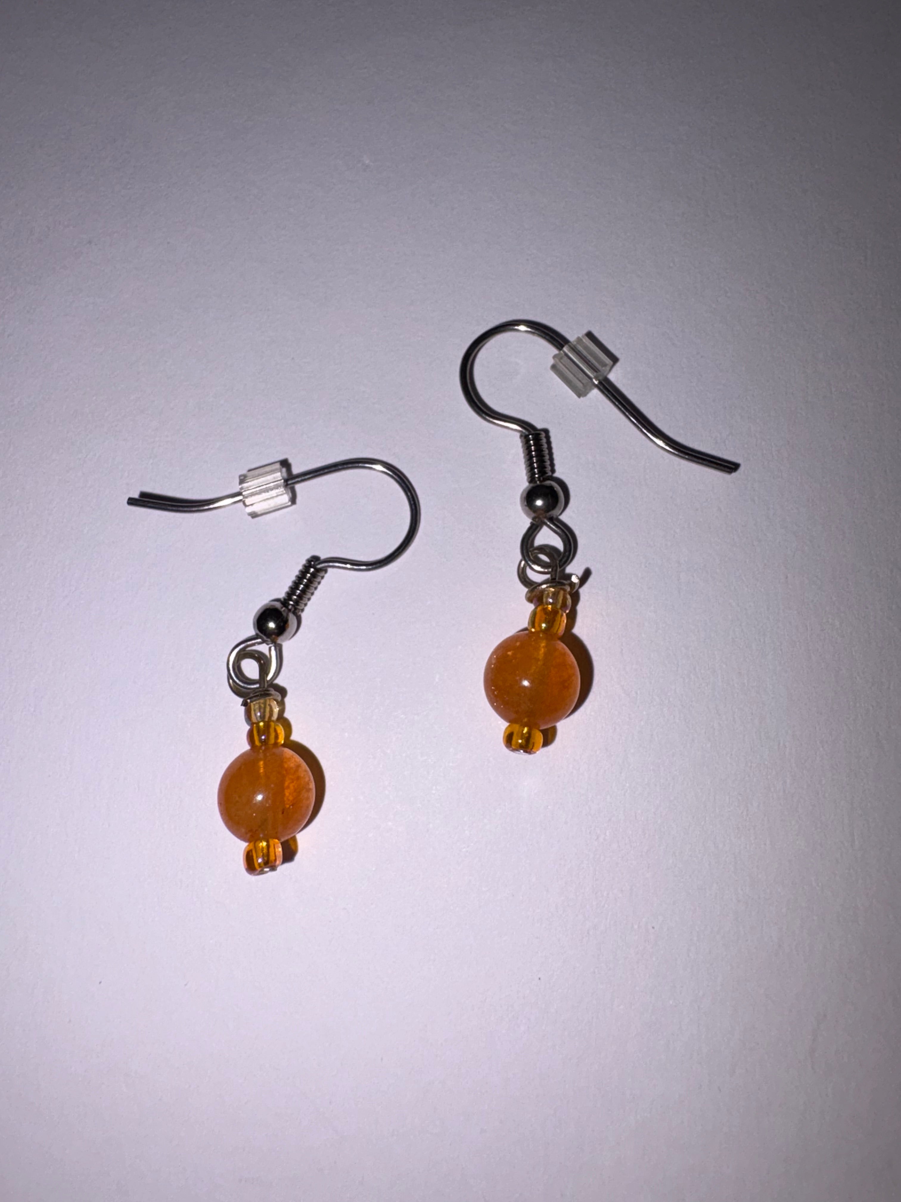 Circular Orange Earrings
