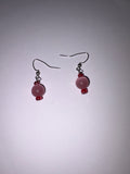 Circular Pink and Red Earrings
