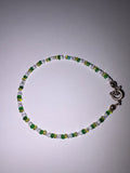 White and Green Glass Bead Bracelet