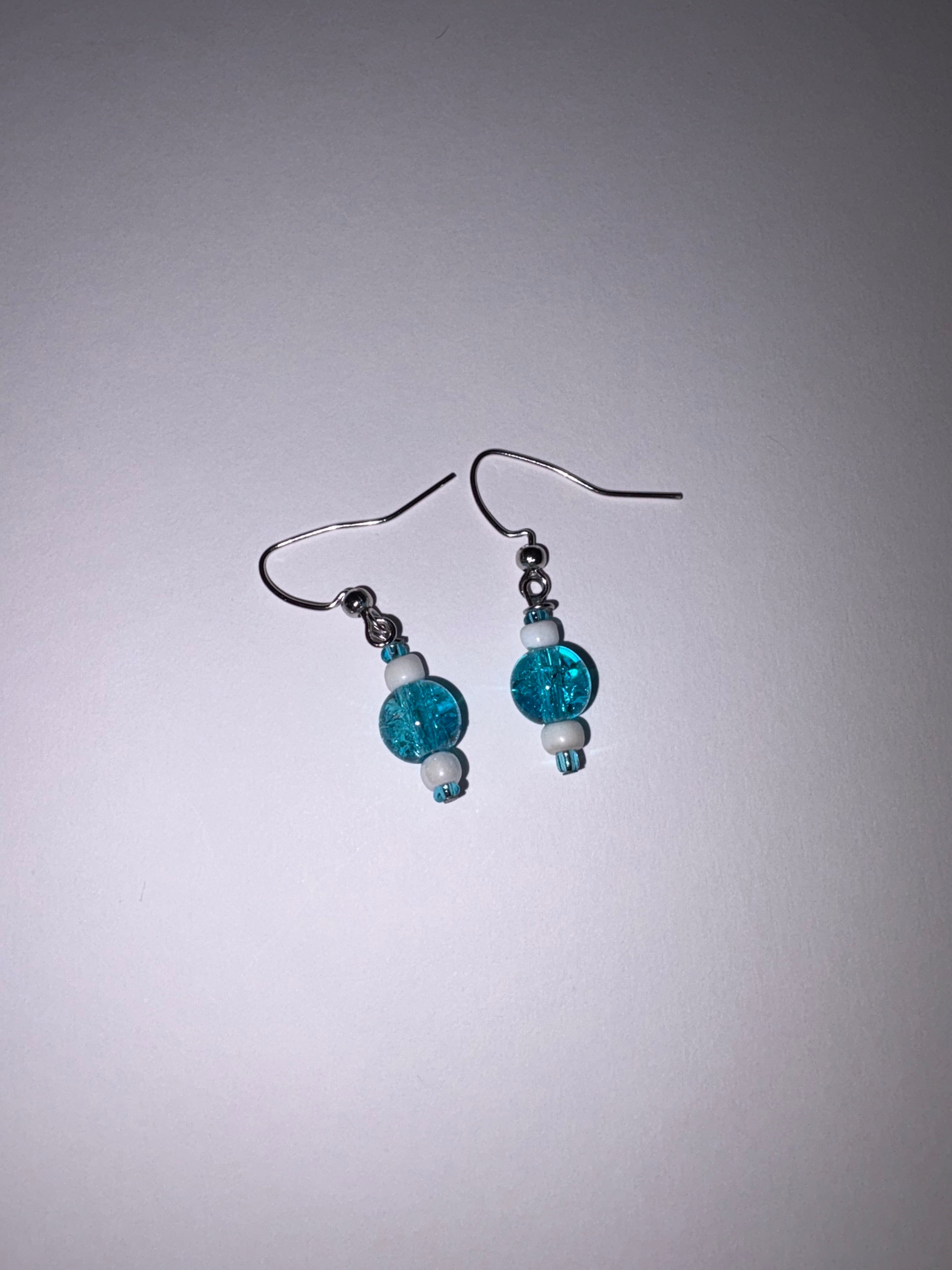 Light Blue Circular Earrings